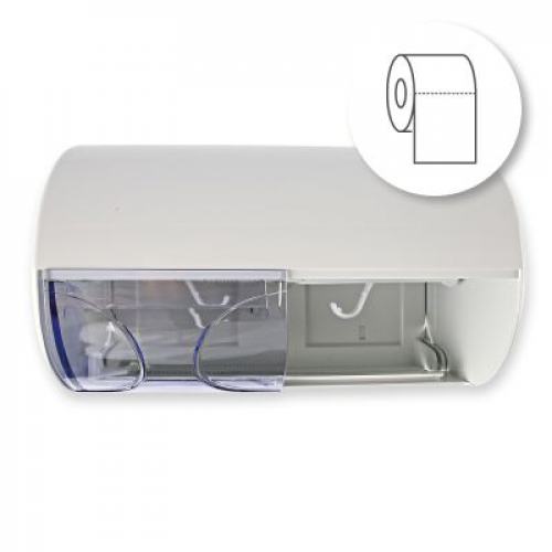 Preview: Toilettenpapier Spender DUO für 2 Kleinrollen, Kunststoff